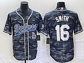 Men's Los Angeles Dodgers #16 Will Smith Gray Camo Cool Base With Patch Stitched Baseball Jersey,baseball caps,new era cap wholesale,wholesale hats