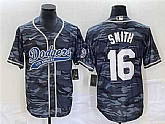 Men's Los Angeles Dodgers #16 Will Smith Gray Camo Cool Base With Patch Stitched Baseball Jerseys,baseball caps,new era cap wholesale,wholesale hats