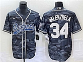 Men's Los Angeles Dodgers #34 Toro Valenzuela Gray Camo Cool Base With Patch Stitched Baseball Jerseys,baseball caps,new era cap wholesale,wholesale hats