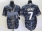 Men's Los Angeles Dodgers #7 Julio Urias Gray Camo Cool Base With Patch Stitched Baseball Jersey,baseball caps,new era cap wholesale,wholesale hats