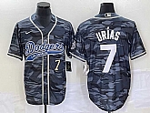 Men's Los Angeles Dodgers #7 Julio Urias Number Gray Camo Cool Base With Patch Stitched Baseball Jersey,baseball caps,new era cap wholesale,wholesale hats