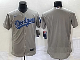 Men's Los Angeles Dodgers Blank Gray Flex Base Stitched Baseball Jersey,baseball caps,new era cap wholesale,wholesale hats
