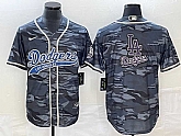 Men's Los Angeles Dodgers Gray Camo Team Big Logo Cool Base With Patch Stitched Baseball Jerseys,baseball caps,new era cap wholesale,wholesale hats