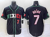 Men's Mexico Baseball #7 Julio Urias Number 2023 Black White World Classic Stitched Jersey1,baseball caps,new era cap wholesale,wholesale hats