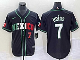 Men's Mexico Baseball #7 Julio Urias Number 2023 Black White World Classic Stitched Jersey4,baseball caps,new era cap wholesale,wholesale hats