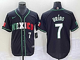 Men's Mexico Baseball #7 Julio Urias Number 2023 Black White World Classic Stitched Jersey5,baseball caps,new era cap wholesale,wholesale hats