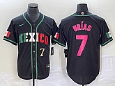 Men's Mexico Baseball #7 Julio Urias Number 2023 Black World Baseball Classic Stitched Jersey3,baseball caps,new era cap wholesale,wholesale hats