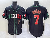 Men's Mexico Baseball #7 Julio Urias Number 2023 Black World Baseball Classic Stitched Jersey7,baseball caps,new era cap wholesale,wholesale hats