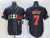 Men's Mexico Baseball #7 Julio Urias Number 2023 Black World Baseball Classic Stitched Jersey8,baseball caps,new era cap wholesale,wholesale hats
