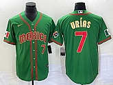 Men's Mexico Baseball #7 Julio Urias Number 2023 Green Red Gold World Baseball Classic Stitched Jersey 2,baseball caps,new era cap wholesale,wholesale hats