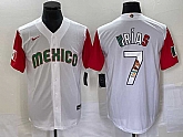 Men's Mexico Baseball #7 Julio Urias Number 2023 White Red World Classic Stitched Jersey 14,baseball caps,new era cap wholesale,wholesale hats