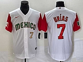 Men's Mexico Baseball #7 Julio Urias Number 2023 White Red World Classic Stitched Jersey 18,baseball caps,new era cap wholesale,wholesale hats