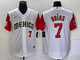 Men's Mexico Baseball #7 Julio Urias Number 2023 White Red World Classic Stitched Jersey 19,baseball caps,new era cap wholesale,wholesale hats