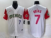 Men's Mexico Baseball #7 Julio Urias Number 2023 White Red World Classic Stitched Jersey 28,baseball caps,new era cap wholesale,wholesale hats