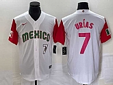 Men's Mexico Baseball #7 Julio Urias Number 2023 White Red World Classic Stitched Jersey 29,baseball caps,new era cap wholesale,wholesale hats