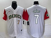 Men's Mexico Baseball #7 Julio Urias Number 2023 White Red World Classic Stitched Jersey 34,baseball caps,new era cap wholesale,wholesale hats