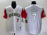 Men's Mexico Baseball #7 Julio Urias Number 2023 White Red World Classic Stitched Jersey 35,baseball caps,new era cap wholesale,wholesale hats