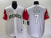 Men's Mexico Baseball #7 Julio Urias Number 2023 White Red World Classic Stitched Jersey 38,baseball caps,new era cap wholesale,wholesale hats