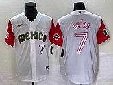 Men's Mexico Baseball #7 Julio Urias Number 2023 White Red World Classic Stitched Jersey 45,baseball caps,new era cap wholesale,wholesale hats