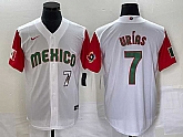 Men's Mexico Baseball #7 Julio Urias Number 2023 White Red World Classic Stitched Jersey 48,baseball caps,new era cap wholesale,wholesale hats