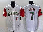 Men's Mexico Baseball #7 Julio Urias Number 2023 White Red World Classic Stitched Jersey 51,baseball caps,new era cap wholesale,wholesale hats