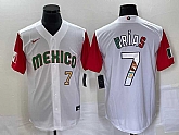 Men's Mexico Baseball #7 Julio Urias Number 2023 White Red World Classic Stitched Jersey11,baseball caps,new era cap wholesale,wholesale hats