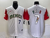 Men's Mexico Baseball #7 Julio Urias Number 2023 White Red World Classic Stitched Jersey12,baseball caps,new era cap wholesale,wholesale hats