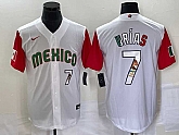 Men's Mexico Baseball #7 Julio Urias Number 2023 White Red World Classic Stitched Jersey13,baseball caps,new era cap wholesale,wholesale hats