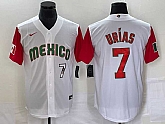 Men's Mexico Baseball #7 Julio Urias Number 2023 White Red World Classic Stitched Jersey16,baseball caps,new era cap wholesale,wholesale hats