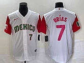 Men's Mexico Baseball #7 Julio Urias Number 2023 White Red World Classic Stitched Jersey24,baseball caps,new era cap wholesale,wholesale hats