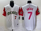 Men's Mexico Baseball #7 Julio Urias Number 2023 White Red World Classic Stitched Jersey26,baseball caps,new era cap wholesale,wholesale hats