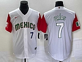 Men's Mexico Baseball #7 Julio Urias Number 2023 White Red World Classic Stitched Jersey33,baseball caps,new era cap wholesale,wholesale hats