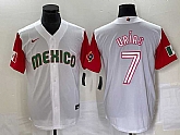 Men's Mexico Baseball #7 Julio Urias Number 2023 White Red World Classic Stitched Jersey46,baseball caps,new era cap wholesale,wholesale hats