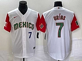 Men's Mexico Baseball #7 Julio Urias Number 2023 White Red World Classic Stitched Jersey49,baseball caps,new era cap wholesale,wholesale hats