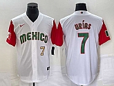 Men's Mexico Baseball #7 Julio Urias Number 2023 White Red World Classic Stitched Jersey50,baseball caps,new era cap wholesale,wholesale hats