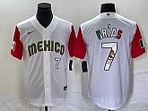 Men's Mexico Baseball #7 Julio Urias Number 2023 White Red World Classic Stitched Jersey9,baseball caps,new era cap wholesale,wholesale hats