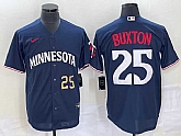 Men's Minnesota Twins #25 Byron Buxton Number 2023 Navy Blue Cool Base Stitched Jersey,baseball caps,new era cap wholesale,wholesale hats