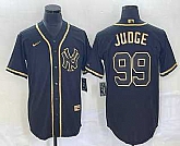 Men's New York Yankees #99 Aaron Judge Black Gold Stitched MLB Cool Base Nike Jersey,baseball caps,new era cap wholesale,wholesale hats