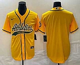 Men's Oakland Athletics Blank Yellow Cool Base Stitched Baseball Jersey,baseball caps,new era cap wholesale,wholesale hats
