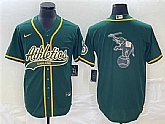 Men's Oakland Athletics Green Team Big Logo Cool Base Stitched Baseball Jersey 001,baseball caps,new era cap wholesale,wholesale hats