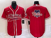 Men's Philadelphia Phillies Red Team Big Logo Cool Base Stitched Baseball Jersey,baseball caps,new era cap wholesale,wholesale hats
