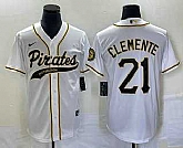 Men's Pittsburgh Pirates #21 Roberto Clemente White Cool Base Stitched Baseball Jersey,baseball caps,new era cap wholesale,wholesale hats