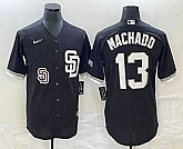 Men's San Diego Padres #13 Manny Machado Black 2023 Cool Base Stitched Jersey,baseball caps,new era cap wholesale,wholesale hats