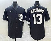 Men's San Diego Padres #13 Manny Machado Black 2023 Cool Base Stitched Jerseys,baseball caps,new era cap wholesale,wholesale hats