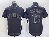 Men's San Diego Padres #13 Manny Machado Black Pullover Turn Back The Clock Stitched Cool Base Jersey,baseball caps,new era cap wholesale,wholesale hats