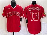 Men's San Diego Padres #13 Manny Machado Red Cool Base Stitched Baseball Jersey,baseball caps,new era cap wholesale,wholesale hats
