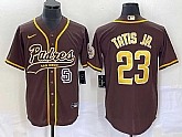 Men's San Diego Padres #23 Fernando Tatis Jr Brown NEW 2023 Cool Base Stitched Jersey,baseball caps,new era cap wholesale,wholesale hats