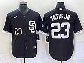 Men's San Diego Padres #23 Fernando Tatis Jr Number Black 2023 Cool Base Stitched Jersey,baseball caps,new era cap wholesale,wholesale hats