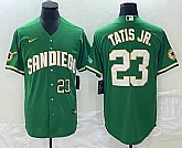 Men's San Diego Padres #23 Fernando Tatis Jr Number Green Cool Base Stitched Baseball Jersey,baseball caps,new era cap wholesale,wholesale hats