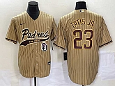 Men's San Diego Padres #23 Fernando Tatis Jr Tan NEW 2023 Cool Base Stitched Jersey,baseball caps,new era cap wholesale,wholesale hats